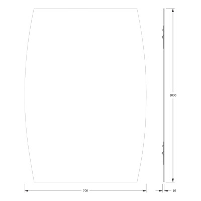 Зеркало со шлифованной кромкой 70x100см Evoform Primary BY 0095