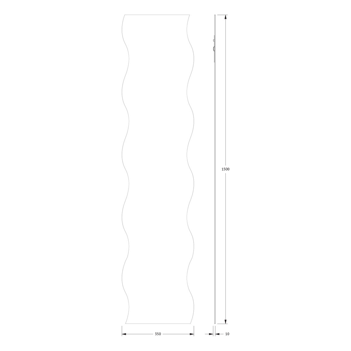 Зеркало со шлифованной кромкой 35x150см Evoform Primary BY 0107