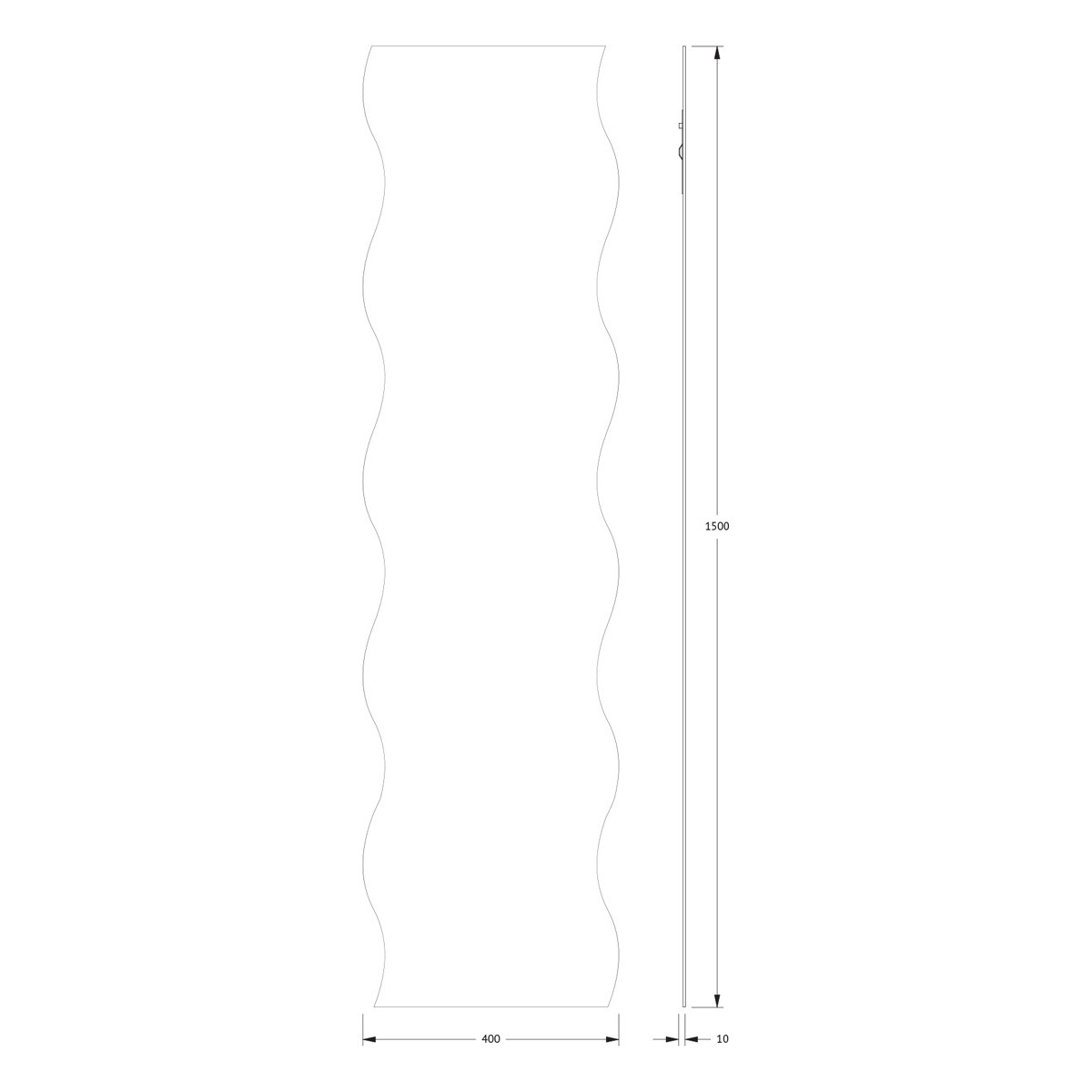 Зеркало со шлифованной кромкой 40x150см Evoform Primary BY 0108