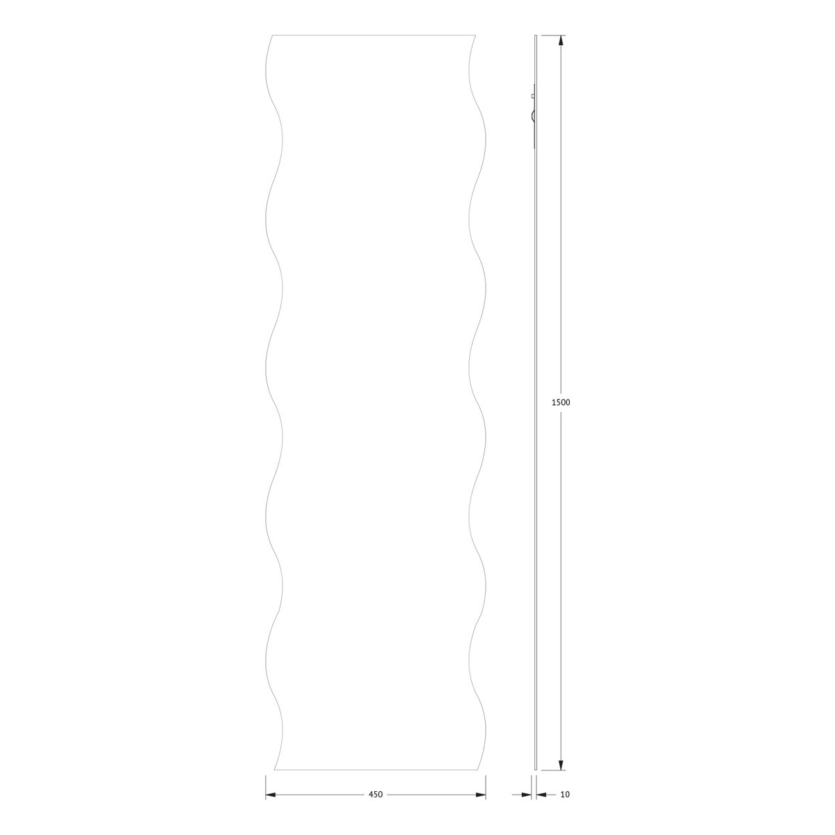 Зеркало со шлифованной кромкой 45x150см Evoform Primary BY 0109