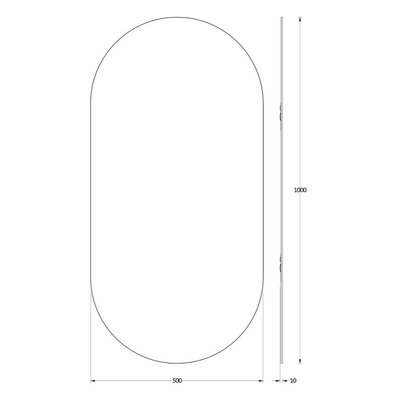 Зеркало со шлифованной кромкой 50x100см Evoform Primary BY 0122