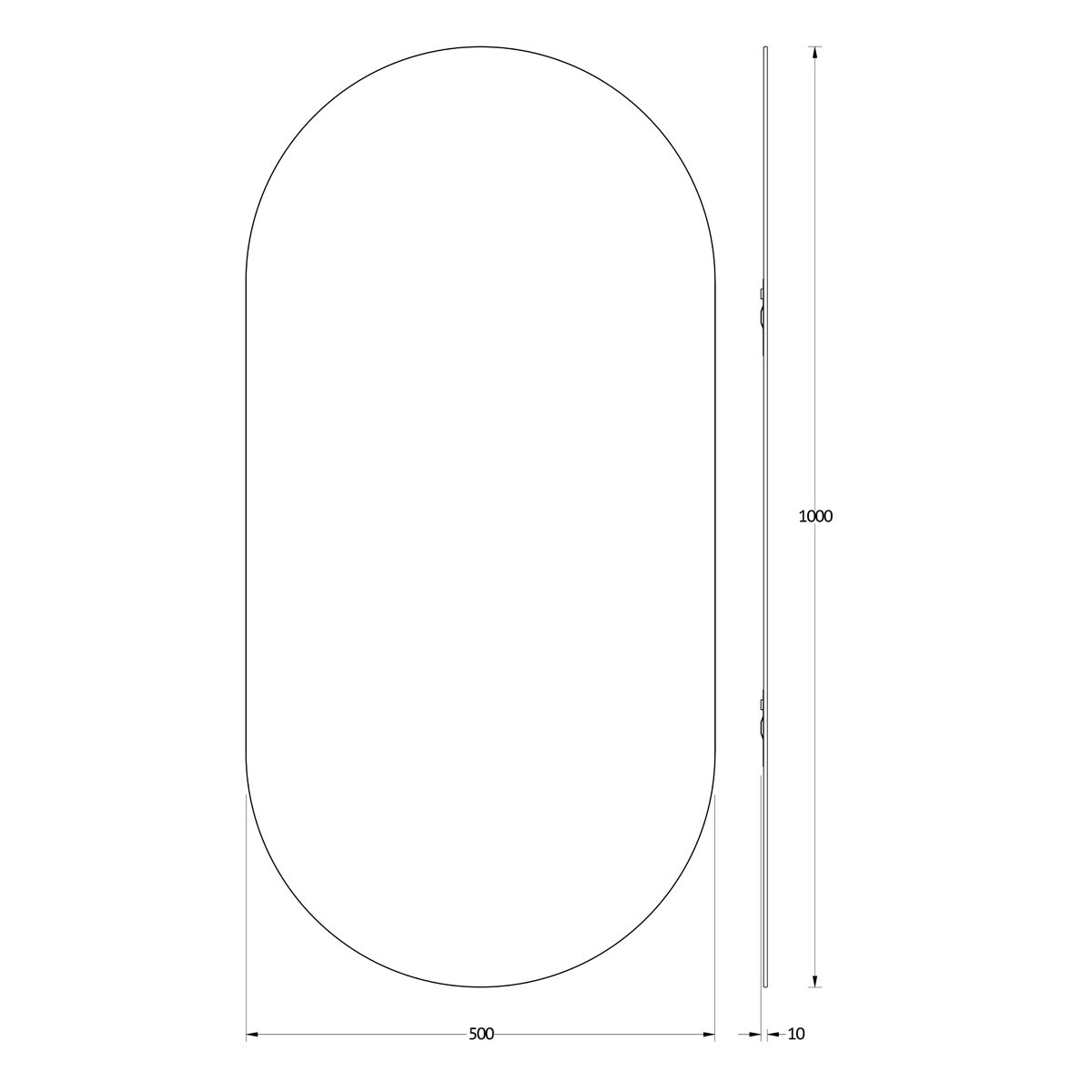 Зеркало со шлифованной кромкой 50x100см Evoform Primary BY 0122