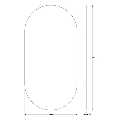 Зеркало со шлифованной кромкой 60x120см Evoform Primary BY 0123