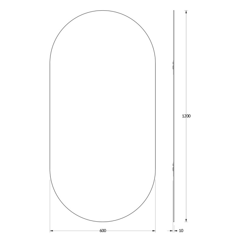 Зеркало со шлифованной кромкой 60x120см Evoform Primary BY 0123