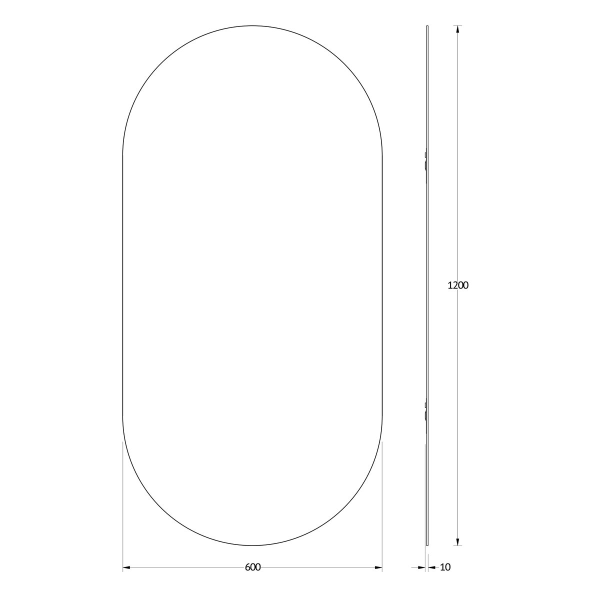 Зеркало со шлифованной кромкой 60x120см Evoform Primary BY 0123