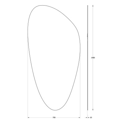 Зеркало со шлифованной кромкой 70x140см Evoform Primary BY 0120