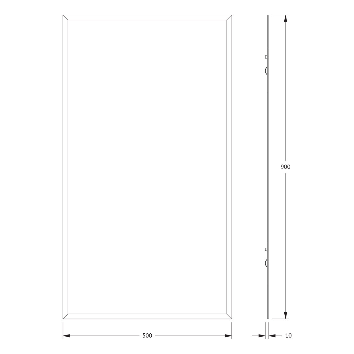 Зеркало с фацетом 15мм 50x90см Evoform Comfort BY 0924