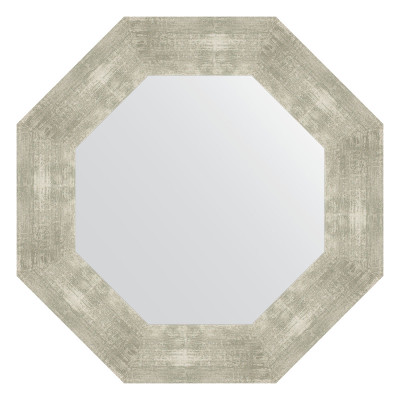 Зеркало в багетной раме - алюминий 57х57см Evoform Octagon BY 3811