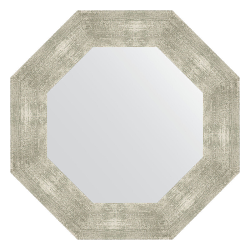 Зеркало в багетной раме - алюминий 77х77см Evoform Octagon BY 3813