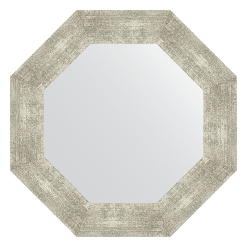 Зеркало в багетной раме - алюминий 71х71см Evoform Octagon BY 7359