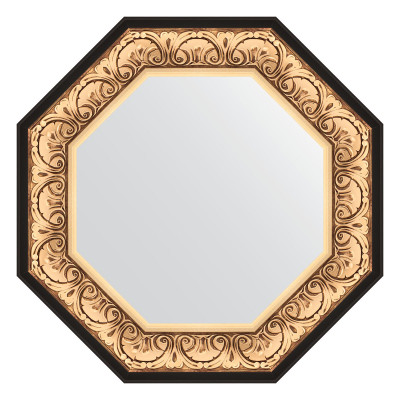 Зеркало в багетной раме - золото барокко 65х65см Evoform Octagon BY 7380