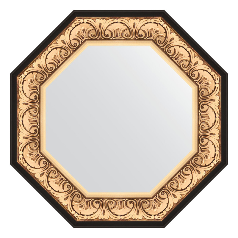 Зеркало в багетной раме - золото барокко 65х65см Evoform Octagon BY 7380