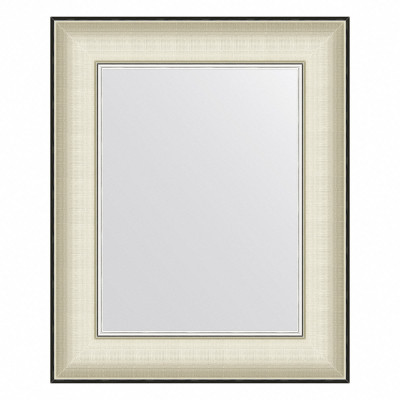 Зеркало в багетной раме - белая кожа с хромом 44х54см Evoform Definite BY 7636