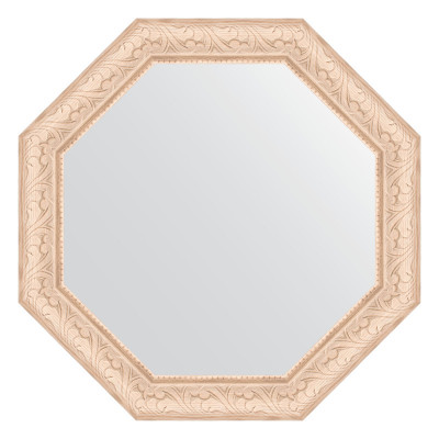 Зеркало в багетной раме - беленый дуб 61х61см Evoform Octagon BY 3698