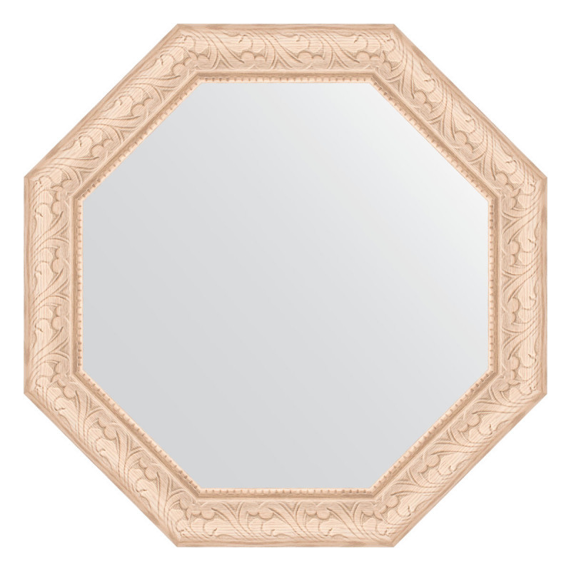 Зеркало в багетной раме - беленый дуб 61х61см Evoform Octagon BY 3698