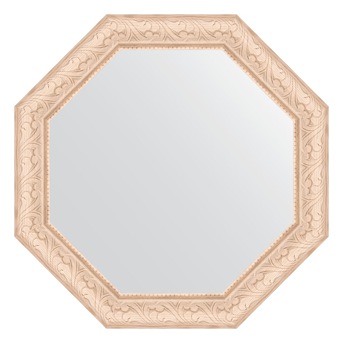 Зеркало в багетной раме - беленый дуб 71х71см Evoform Octagon BY 3699