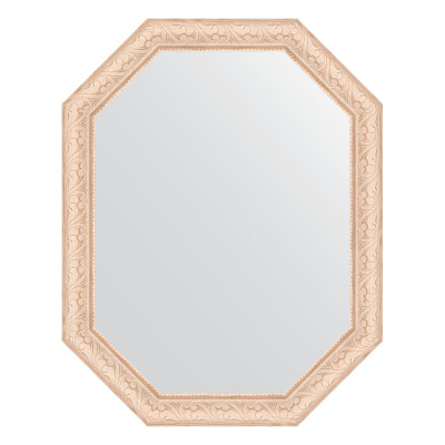 Зеркало в багетной раме - беленый дуб 55х70см Evoform Octagon BY 7034