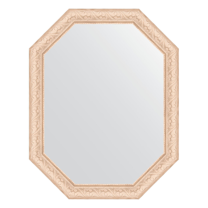 Зеркало в багетной раме - беленый дуб 55х70см Evoform Octagon BY 7034