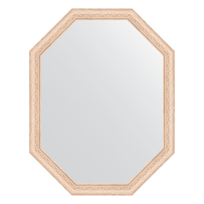 Зеркало в багетной раме - беленый дуб 70х90см Evoform Octagon BY 7036