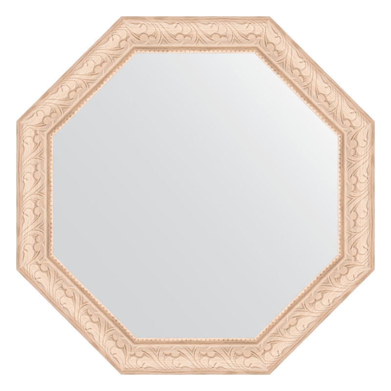 Зеркало в багетной раме - беленый дуб 55х55см Evoform Octagon BY 3971