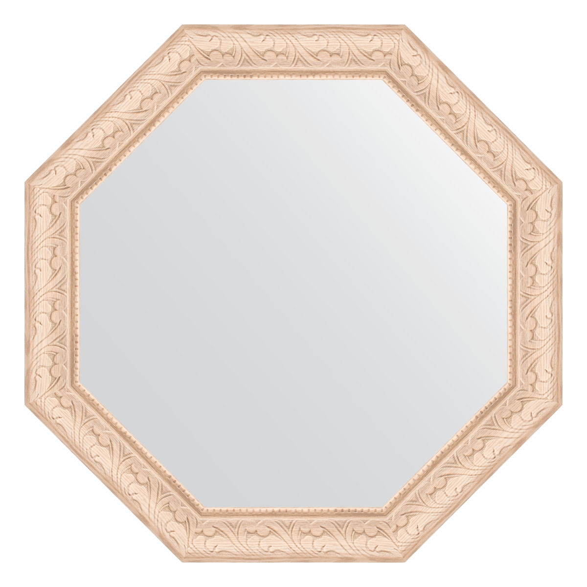 Зеркало в багетной раме - беленый дуб 55х55см Evoform Octagon BY 3971