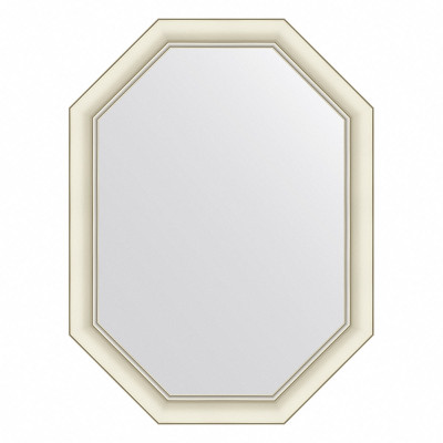 Зеркало в багетной раме - белый с серебром 61х81см Evoform Octagon BY 7435
