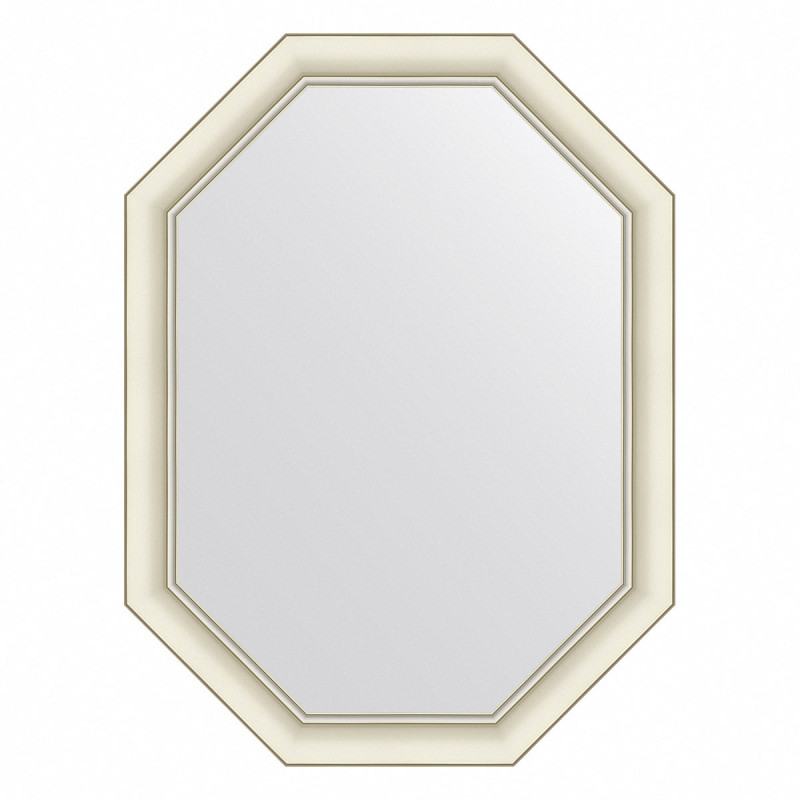 Зеркало в багетной раме - белый с серебром 61х81см Evoform Octagon BY 7435