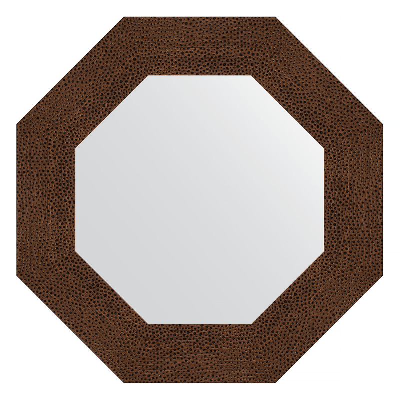 Зеркало в багетной раме - бронзовая лава 57х57см Evoform Octagon BY 3805