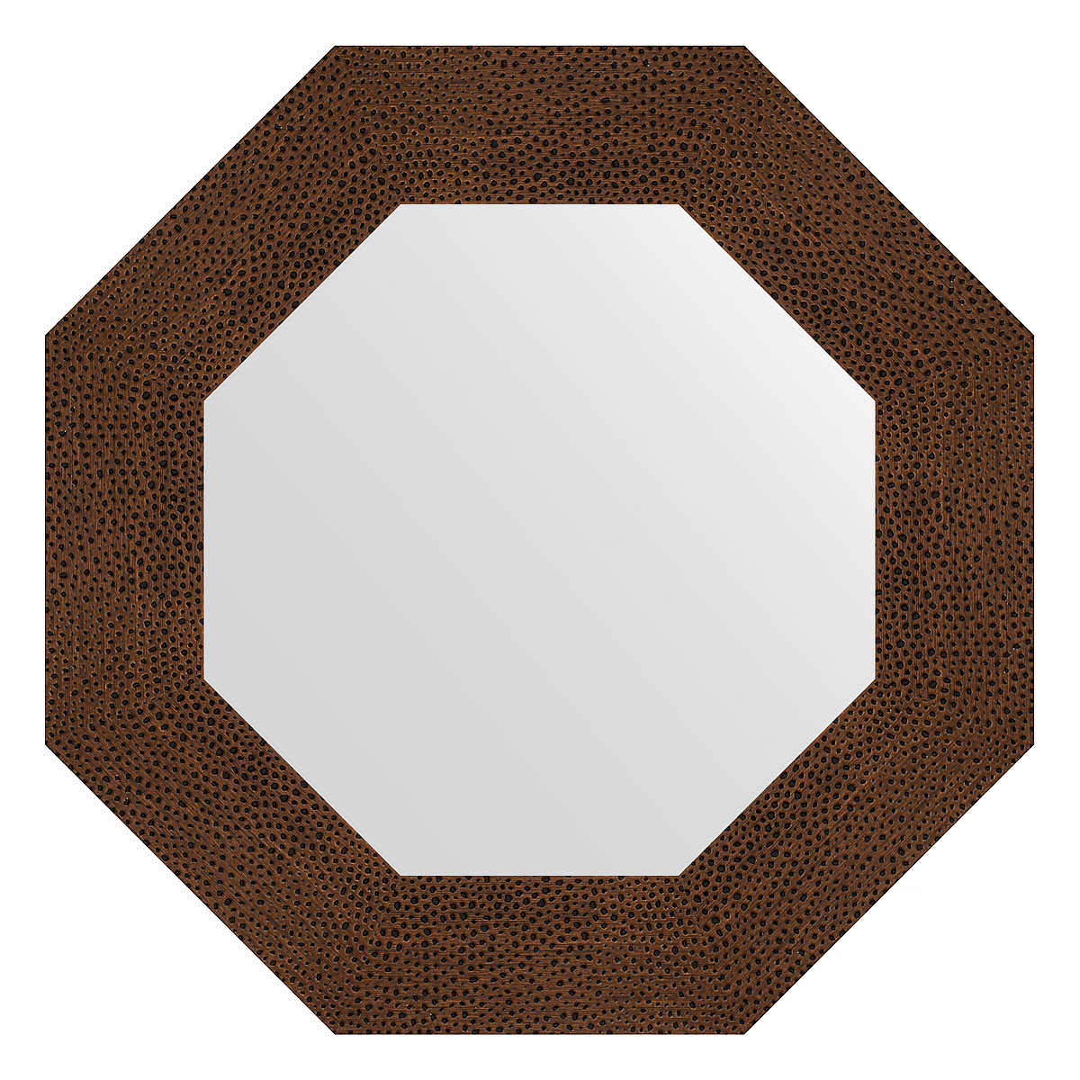 Зеркало в багетной раме - бронзовая лава 57х57см Evoform Octagon BY 3805