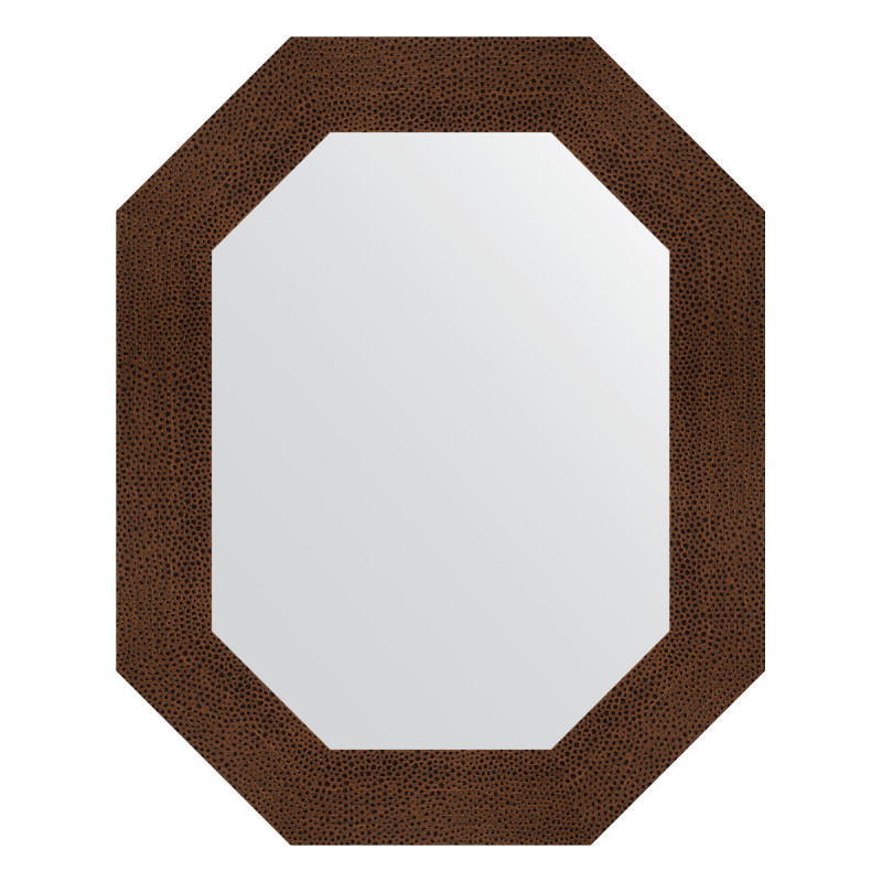 Зеркало в багетной раме - бронзовая лава 61х76см Evoform Octagon BY 7190