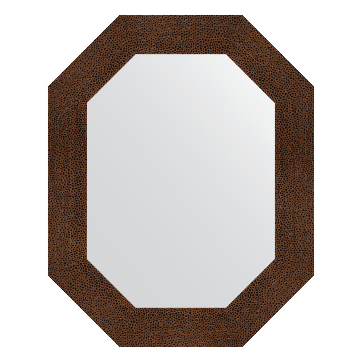 Зеркало в багетной раме - бронзовая лава 61х76см Evoform Octagon BY 7190