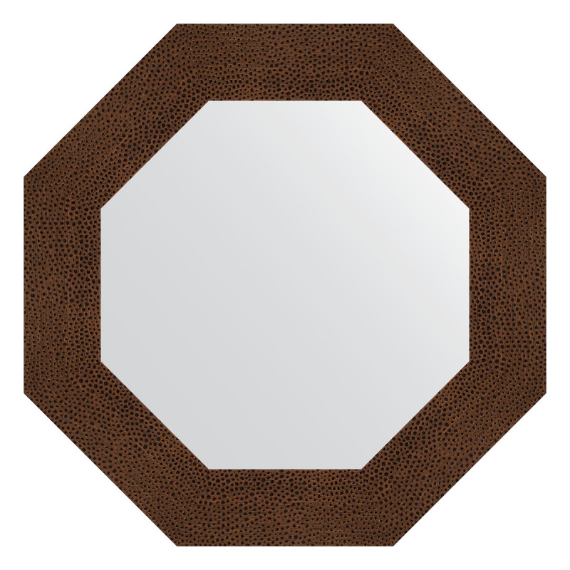 Зеркало в багетной раме - бронзовая лава 61х61см Evoform Octagon BY 7354