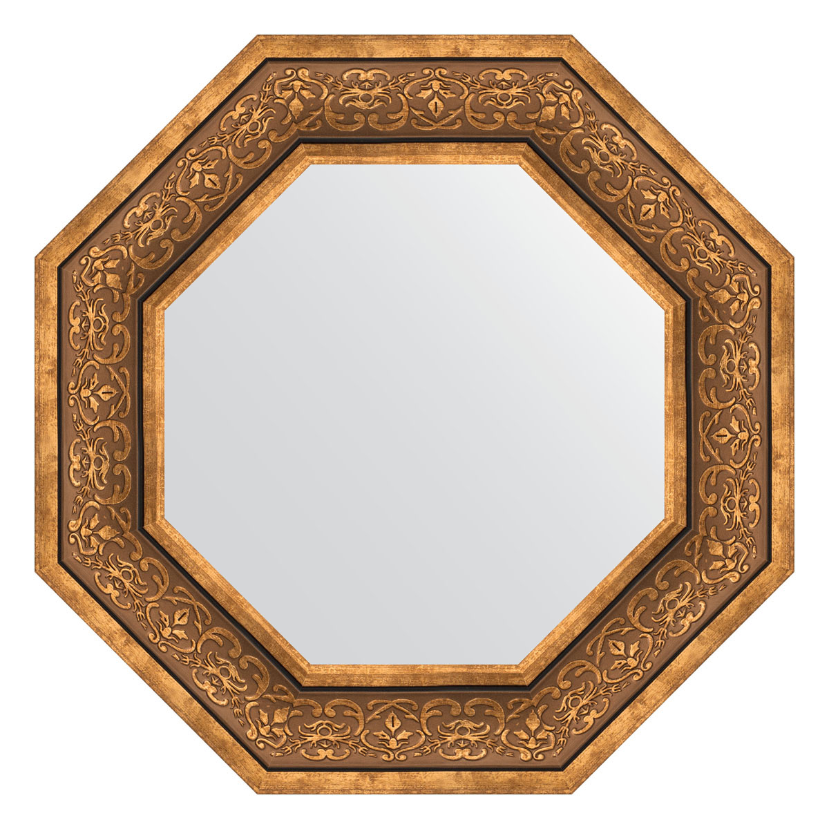 Зеркало в багетной раме - вензель бронзовый 59х59см Evoform Octagon BY 3838