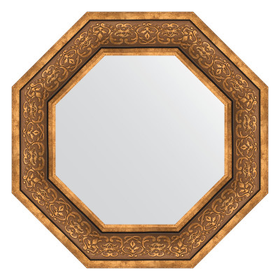 Зеркало в багетной раме - вензель бронзовый 79х79см Evoform Octagon BY 3840