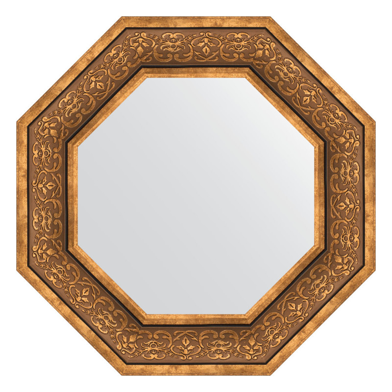 Зеркало в багетной раме - вензель бронзовый 79х79см Evoform Octagon BY 3840