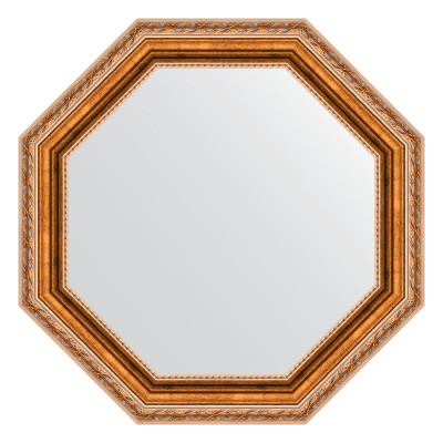 Зеркало в багетной раме - версаль бронза 52х52см Evoform Octagon BY 3724
