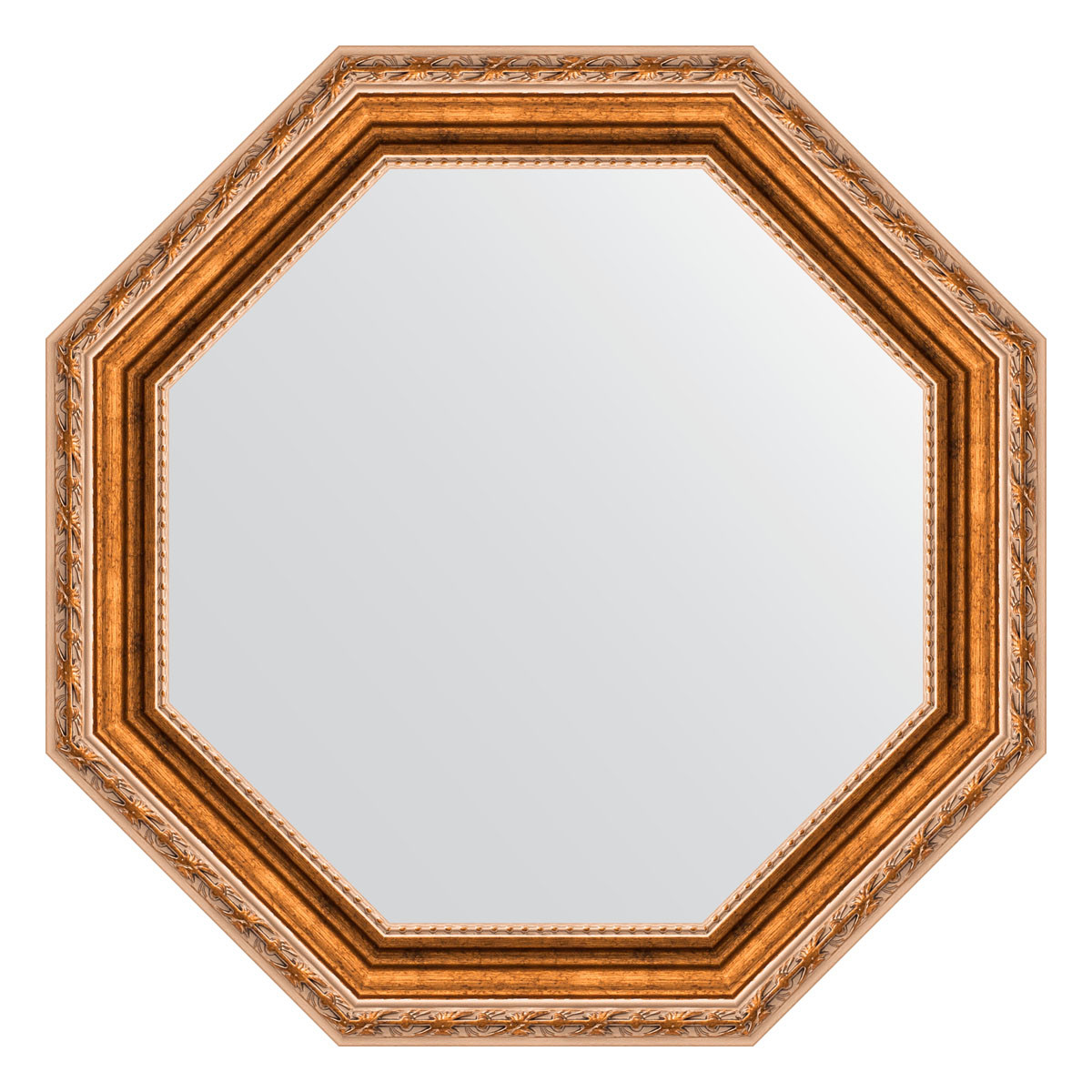 Зеркало в багетной раме - версаль бронза 72х72см Evoform Octagon BY 3726