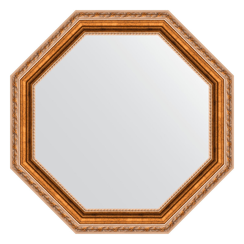 Зеркало в багетной раме - версаль бронза 57х57см Evoform Octagon BY 3989