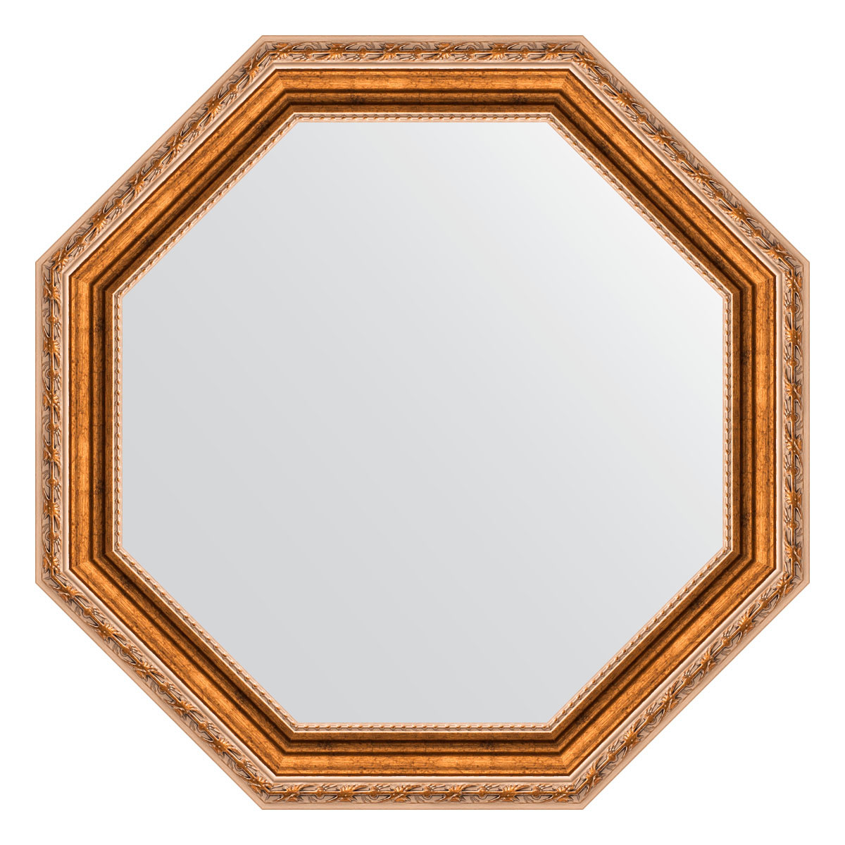 Зеркало в багетной раме - версаль бронза 57х57см Evoform Octagon BY 3989