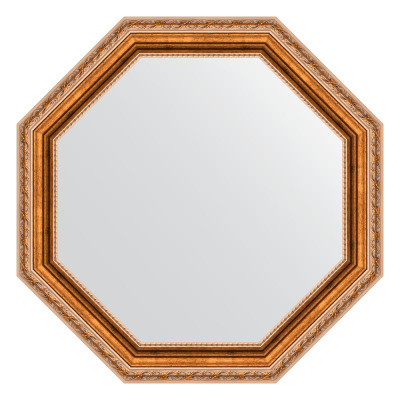 Зеркало в багетной раме - версаль бронза 67х67см Evoform Octagon BY 3990