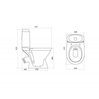 Бачок Santek Римини с крышкой 1WH110673
