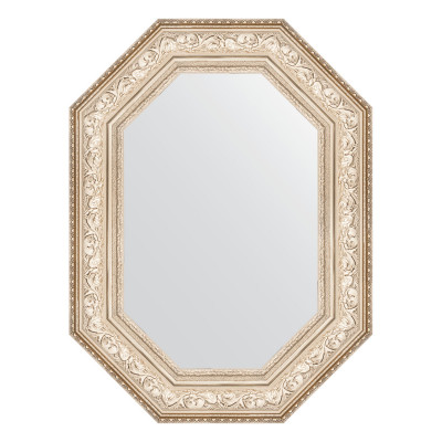 Зеркало в багетной раме - виньетка серебро 60х80см Evoform Octagon BY 7253