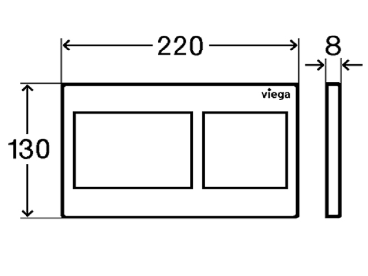 Комплект Viega Prevista: модуль для подвесного унитаза, клавиша хром глянцевый 773236, крепление