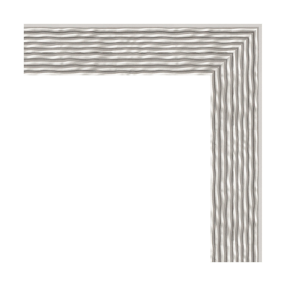 Зеркало в багетной раме - волна алюминий 72х72см Evoform Definite BY 3230