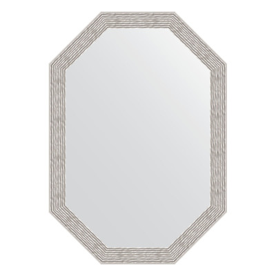 Зеркало в багетной раме - волна алюминий 48х68см Evoform Octagon BY 7009