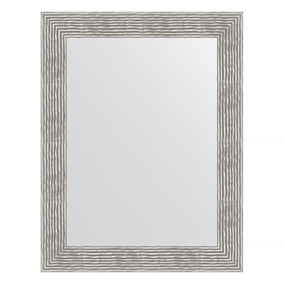 Зеркало в багетной раме - волна алюминий 70х90см Evoform Definite BY 3185
