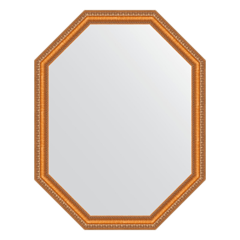 Зеркало в багетной раме - золотые бусы на бронзе 61х81см Evoform Octagon BY 7047