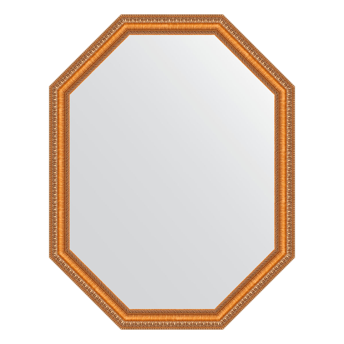 Зеркало в багетной раме - золотые бусы на бронзе 61х81см Evoform Octagon BY 7047
