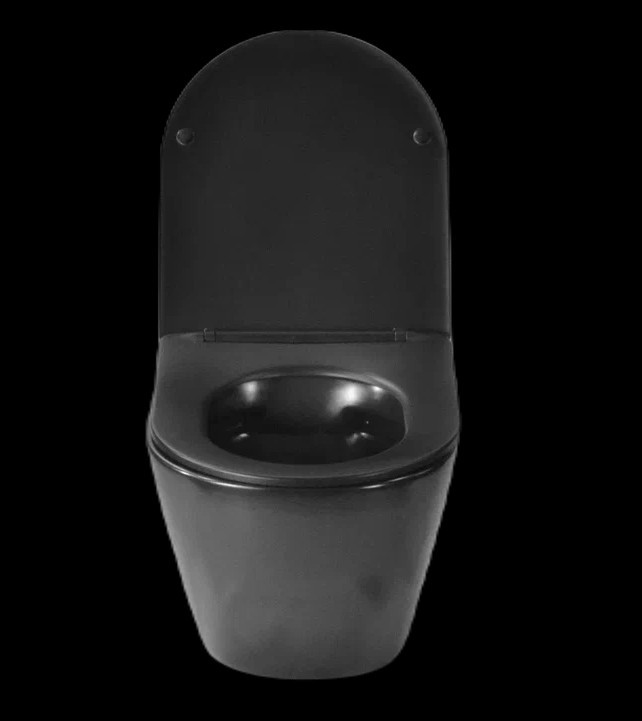 Унитаз подвесной безободковый черный Circulo Black сиденье микролифт Selena C001NM