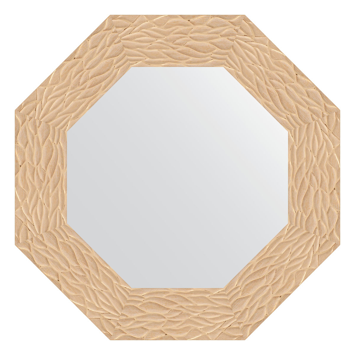 Зеркало в багетной раме - золотые дюны 77х77см Evoform Octagon BY 3798